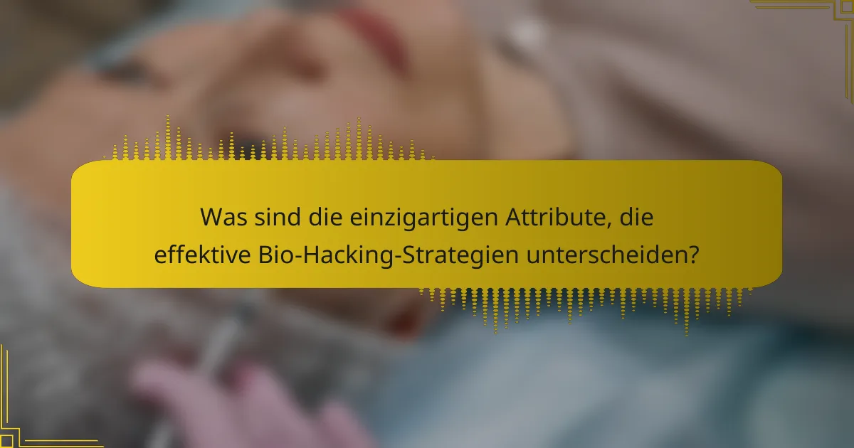 Was sind die einzigartigen Attribute, die effektive Bio-Hacking-Strategien unterscheiden?