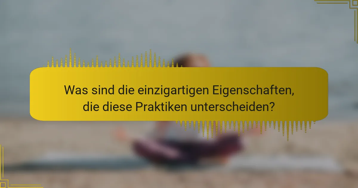 Was sind die einzigartigen Eigenschaften, die diese Praktiken unterscheiden?