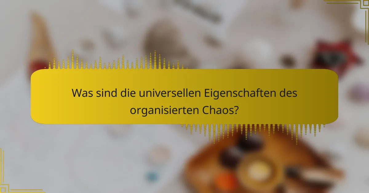 Was sind die universellen Eigenschaften des organisierten Chaos?