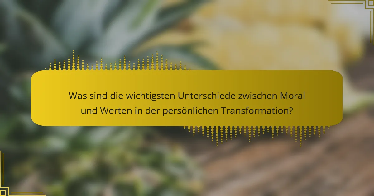 Was sind die wichtigsten Unterschiede zwischen Moral und Werten in der persönlichen Transformation?