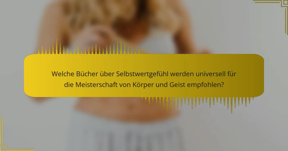 Welche Bücher über Selbstwertgefühl werden universell für die Meisterschaft von Körper und Geist empfohlen?
