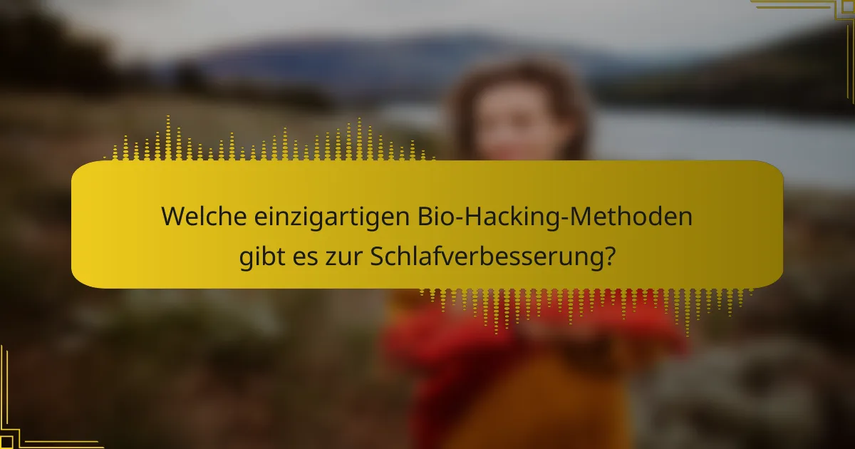 Welche einzigartigen Bio-Hacking-Methoden gibt es zur Schlafverbesserung?