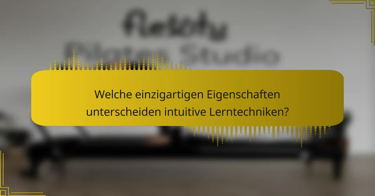 Welche einzigartigen Eigenschaften unterscheiden intuitive Lerntechniken?