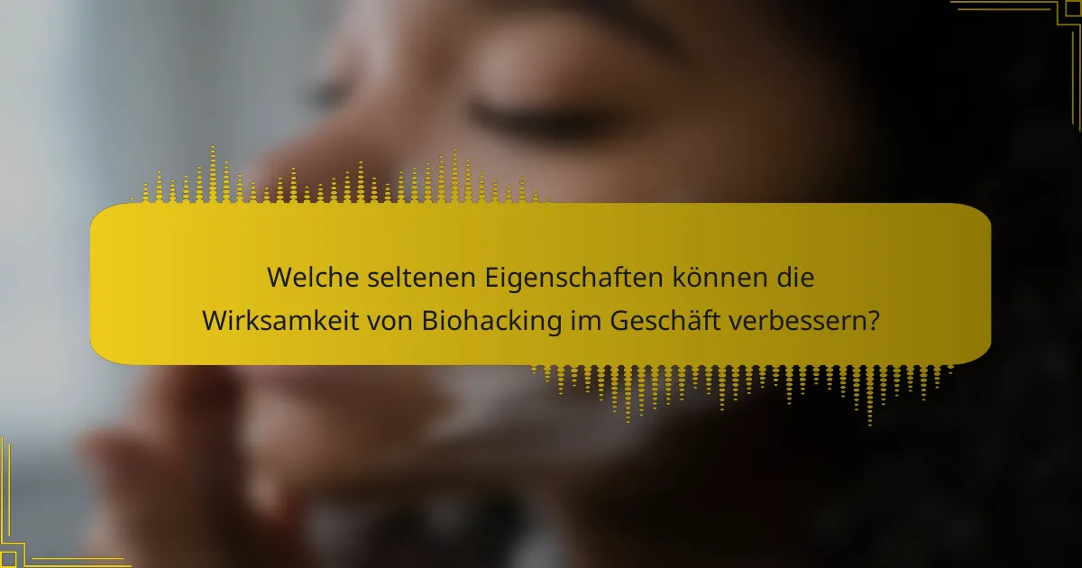 Welche seltenen Eigenschaften können die Wirksamkeit von Biohacking im Geschäft verbessern?