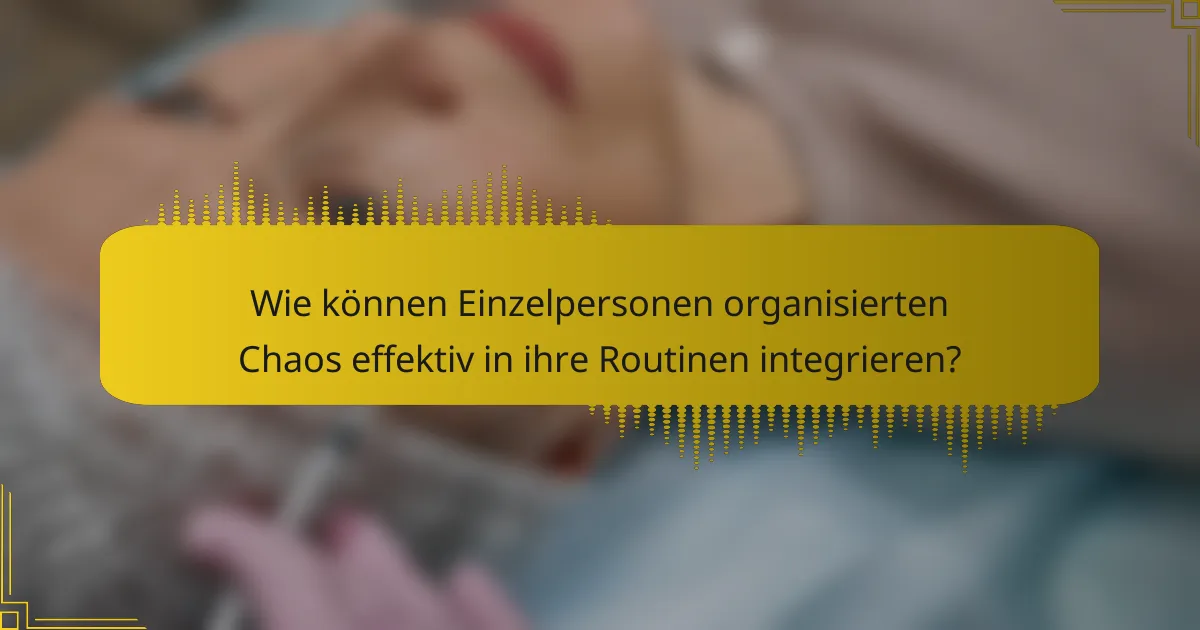 Wie können Einzelpersonen organisierten Chaos effektiv in ihre Routinen integrieren?